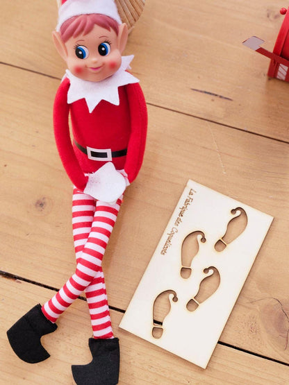 Empreinte de pas lutin - Père Noël - renne - trace magie de noël - elfe - Empreinte pochoir elfe lutin farceur noël enfant magie - Rudolph