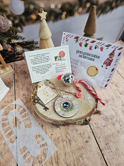 Kit- box du Père Noël / kit complet / idées blague bêtise / père noël / tradition noël / magie personnalisé / première année / grelot/ lutin