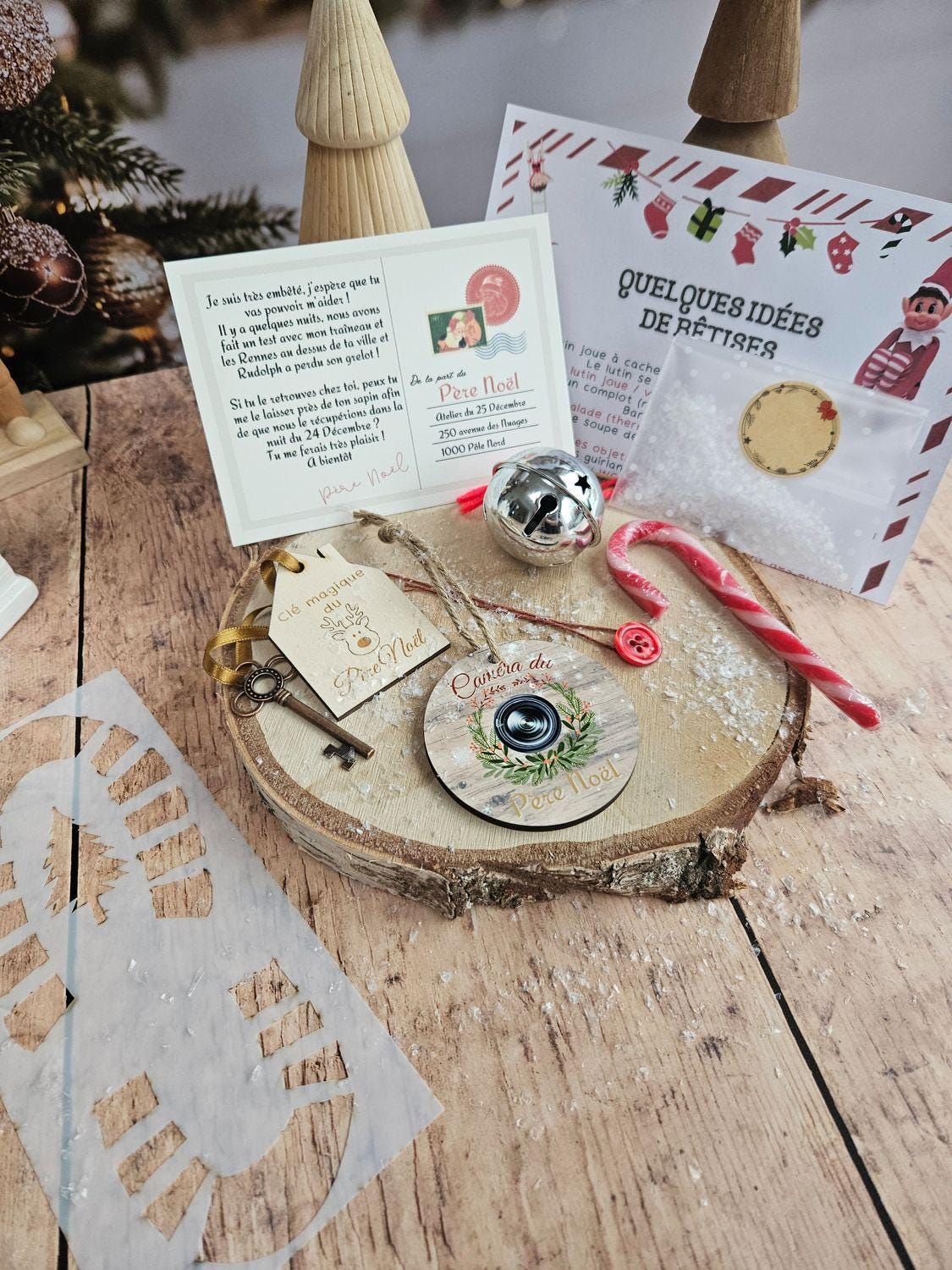 Kit- box du Père Noël / kit complet / idées blague bêtise / père noël / tradition noël / magie personnalisé / première année / grelot/ lutin