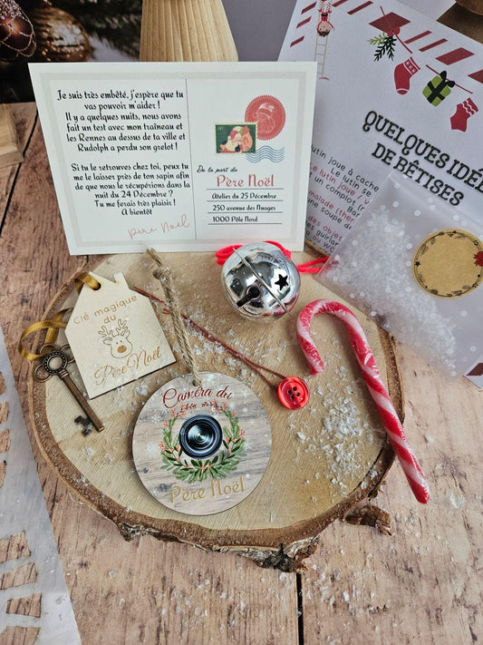 Kit- box du Père Noël / kit complet / idées blague bêtise / père noël / tradition noël / magie personnalisé / première année / grelot/ lutin