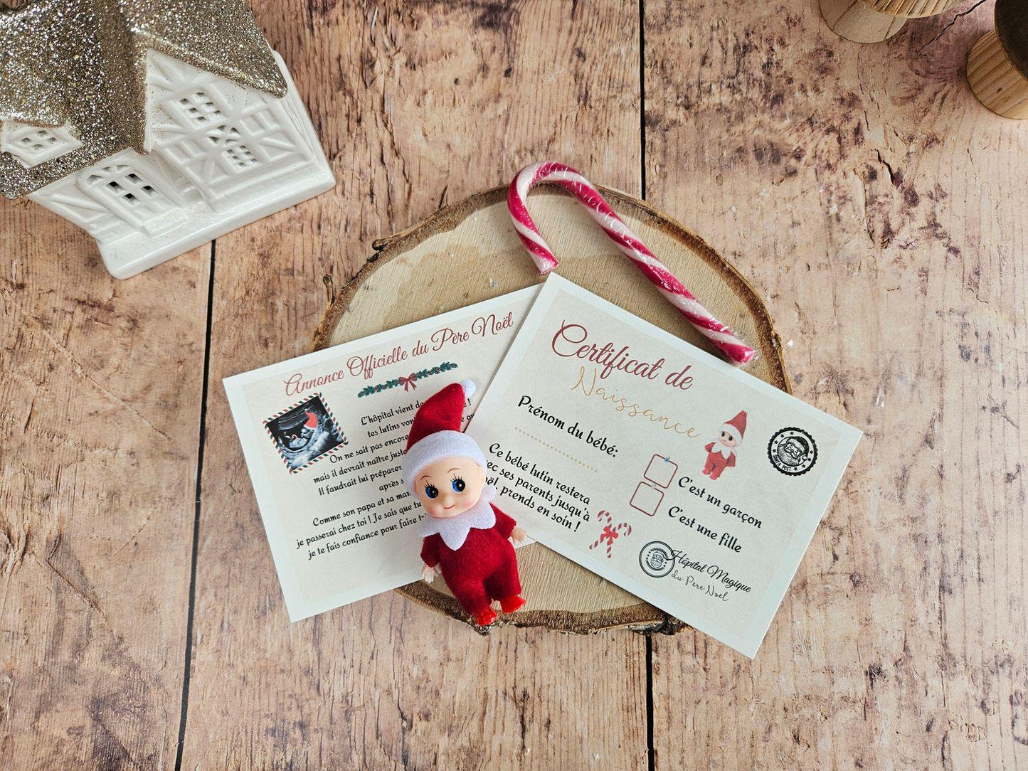 Kit- box bébé lutin farceur de Noël / elfe / / père noël / tradition noël / magie personnalisé / bébé lutin farceur