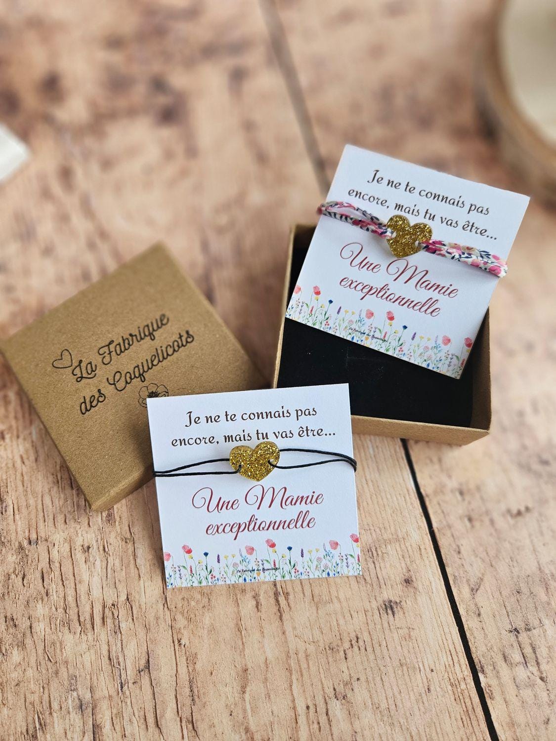 Bracelet personnalisé annonce -  marraine mamie témoin grossesse Noël cadeau personnalisé femme enfant liberty