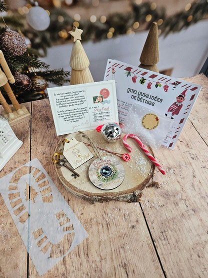 Kit- box du Père Noël / kit complet / idées blague bêtise / père noël / tradition noël / magie personnalisé / première année / grelot/ lutin