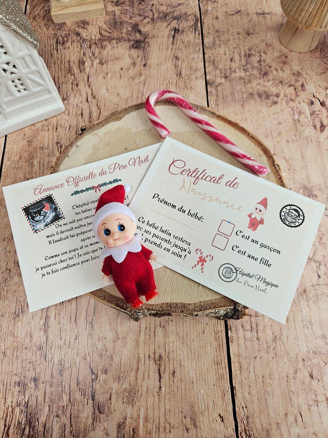 Kit- box bébé lutin farceur de Noël / elfe / / père noël / tradition noël / magie personnalisé / bébé lutin farceur