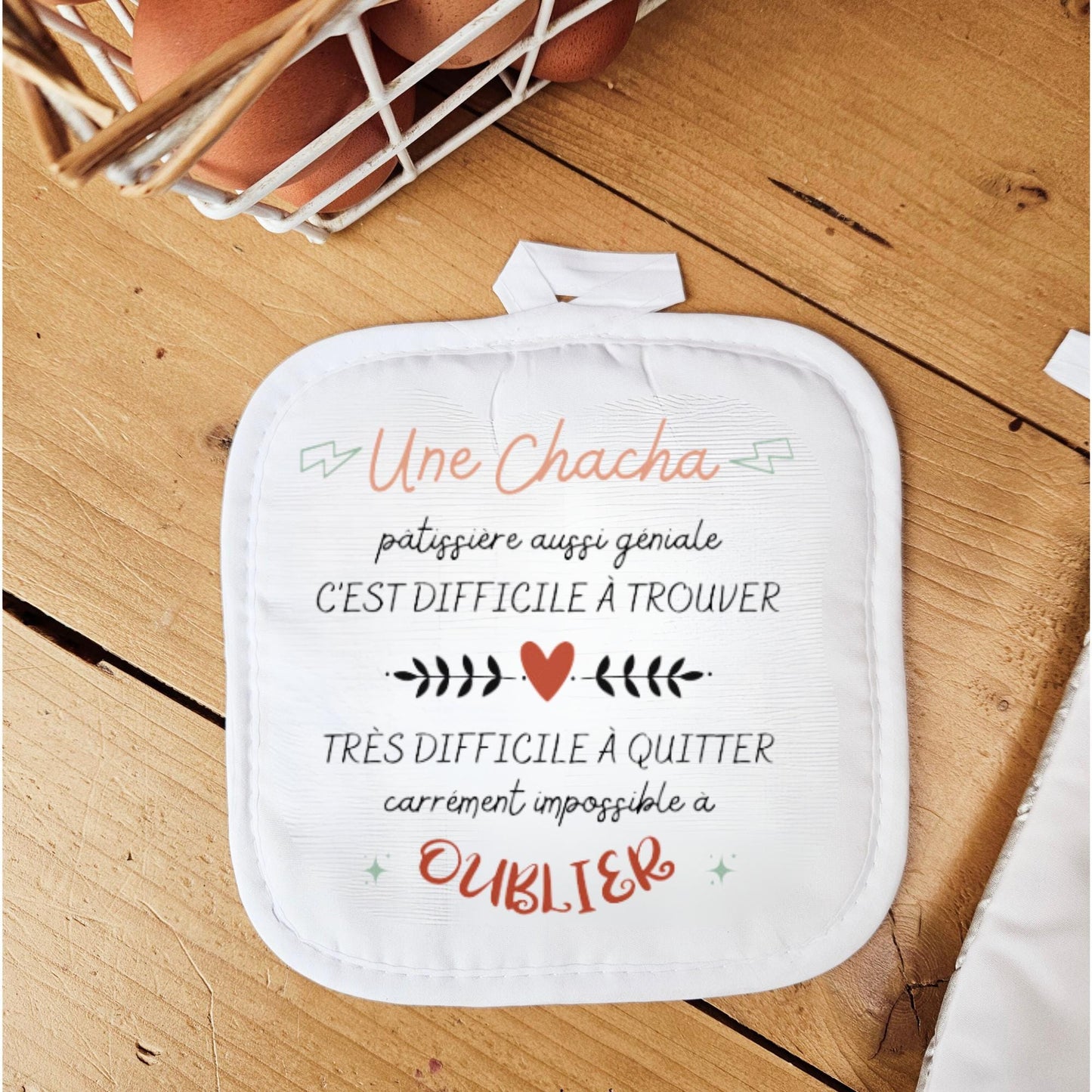 Gant et manique cuisine personnalisé - cadeau femme mamie maman fête grands-mères fête des mères - cadeau nounou soeur amie - super collègue