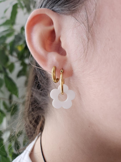 Pampilles interchangeables - par 2 - ZELIE   - BLANCHE