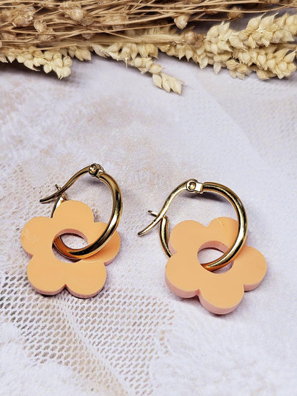 Pampilles interchangeables - par 2 - ZELIE   - orange pastel