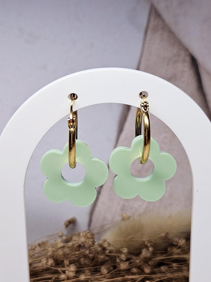 Pampilles interchangeables - par 2 - ZELIE  - vert pastel