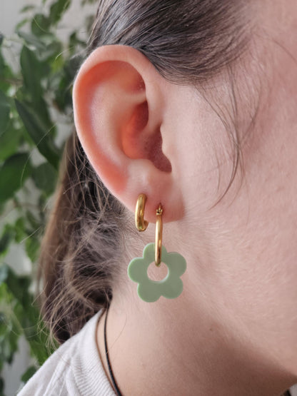 Pampilles interchangeables - par 2 - ZELIE  - vert pastel