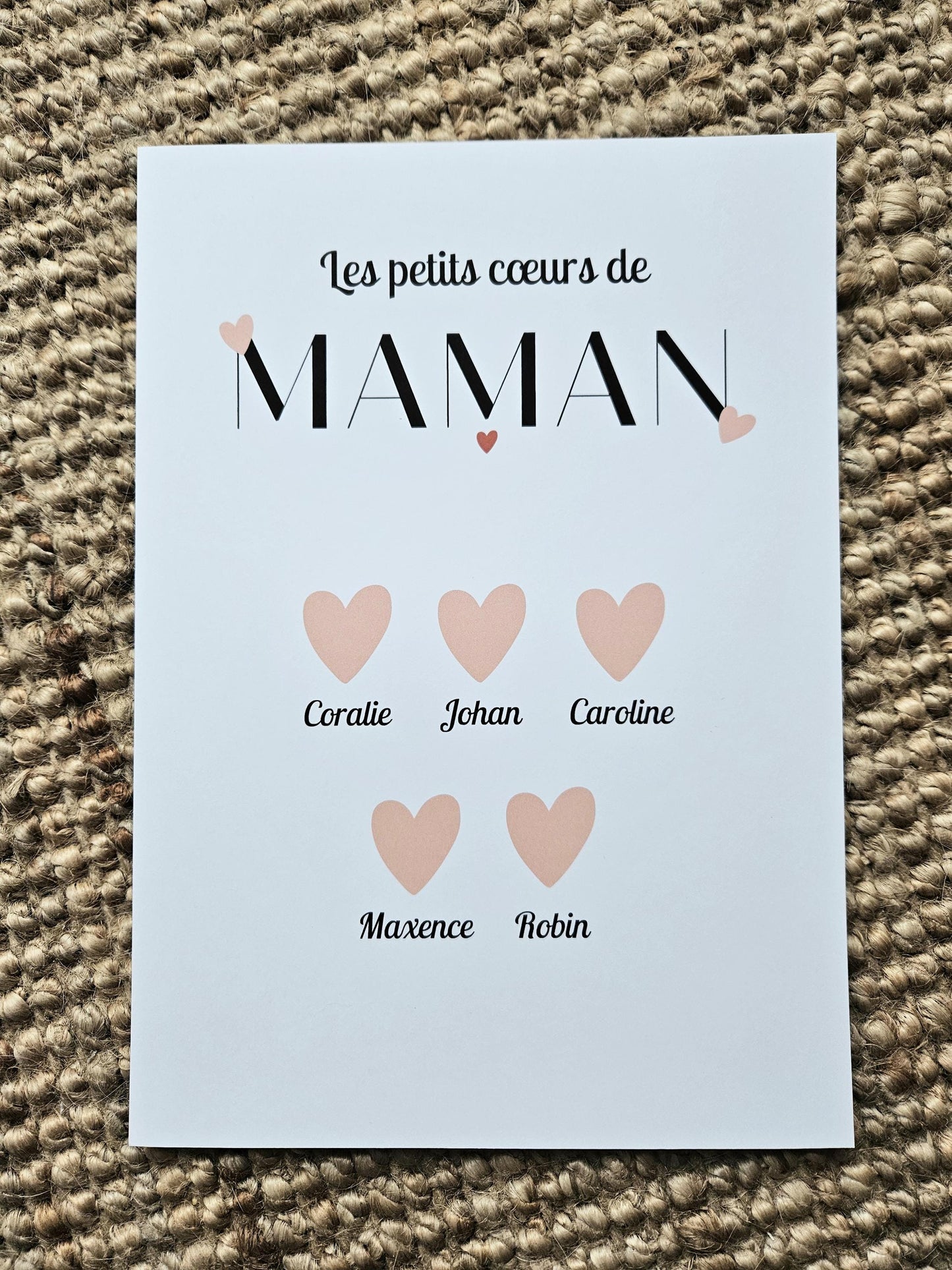Affiche personnalisée petit cœur de maman  fête des maman anniversaire- fête anniversaire petit enfant fichier numérique ou imprimé