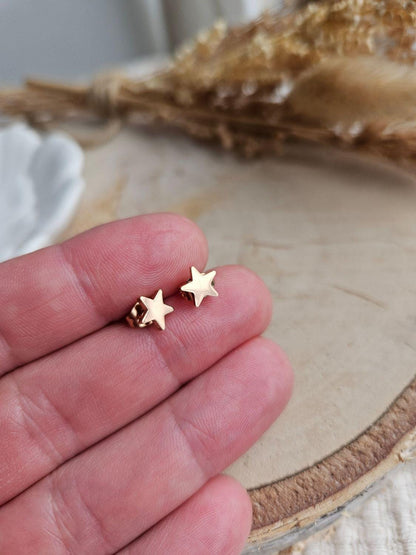 Boucles oreilles ETOILE - boucle oreille puce clou Etoile doré / argenté ou rose gold / enfant femme en Acier Inoxydable pour femme  Enfant