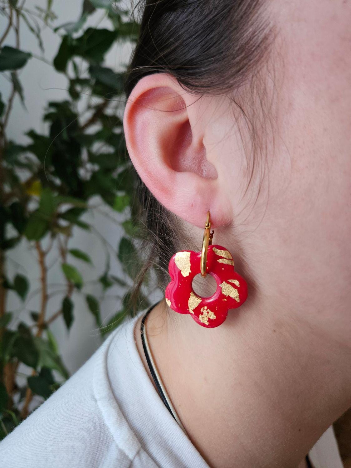 Pampilles interchangeables - par 2  - maxi ZELIE ROUGE love