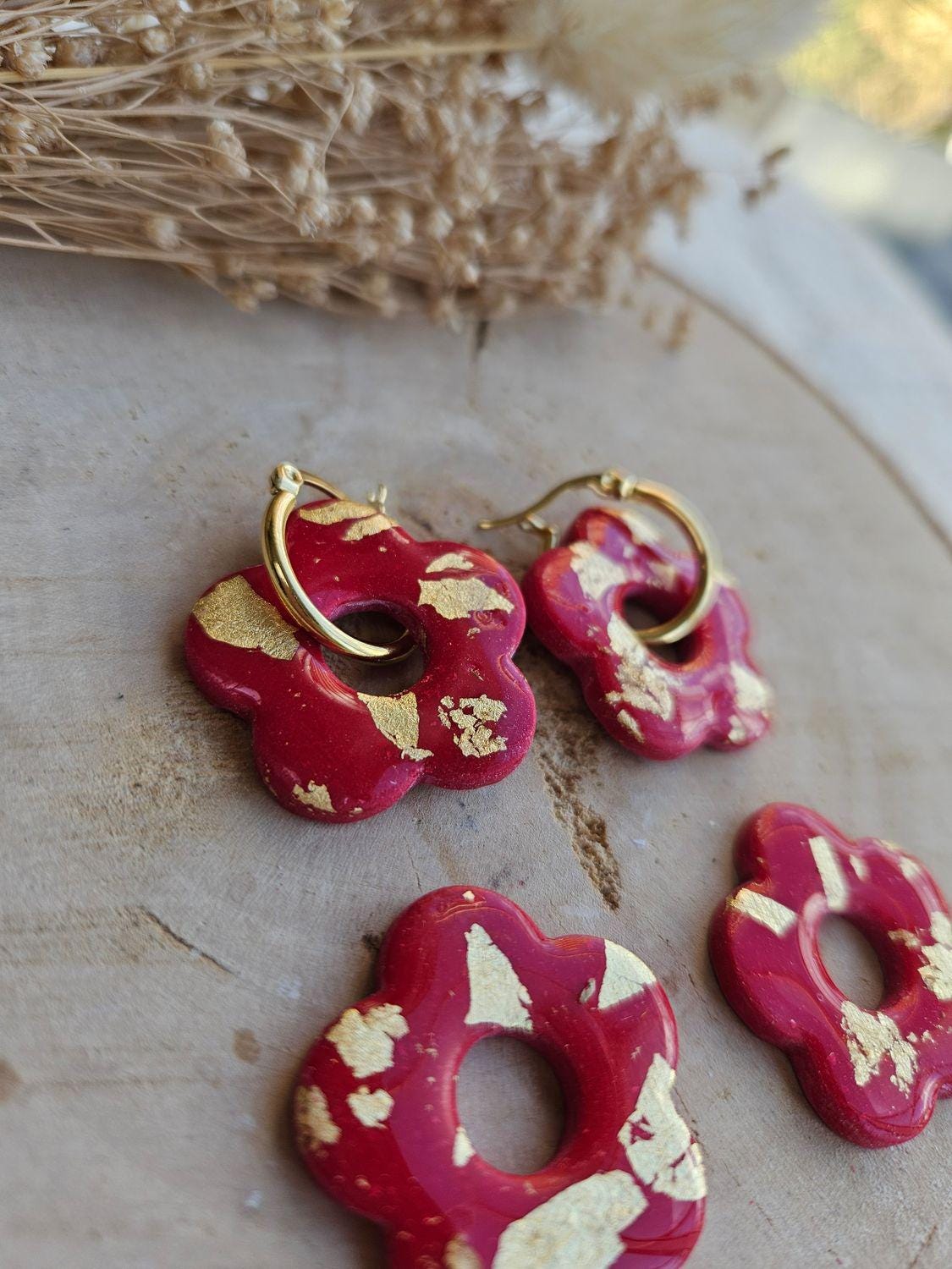 Pampilles interchangeables - par 2  - maxi ZELIE ROUGE love