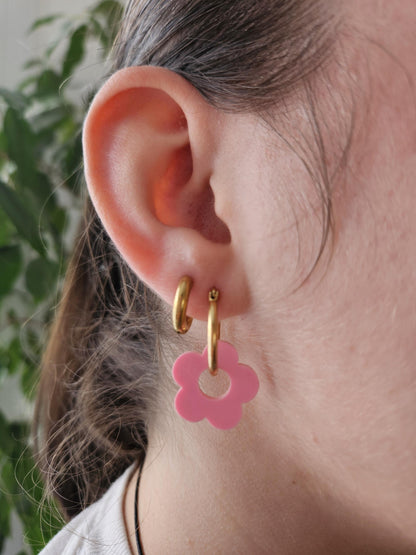 Pampilles interchangeables - par 2 - ZELIE   - rose pastel