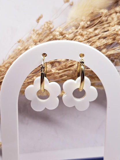 Pampilles interchangeables - par 2 - ZELIE   - BLANCHE