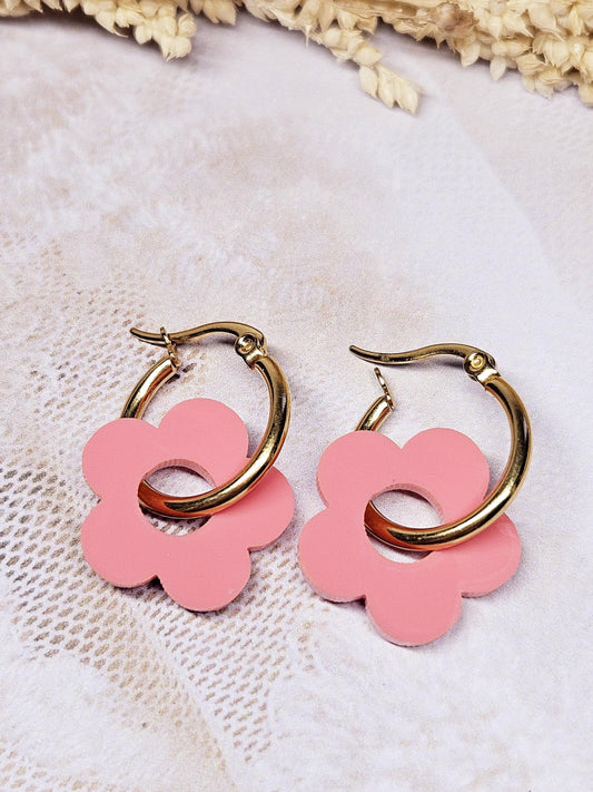 Pampilles interchangeables - par 2 - ZELIE   - rose framboise