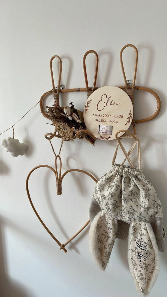 Plaque de naissance pour bracelet | cadeau de naissance | carte bienvenue bébé | naissance | plaque bois | personnalisé