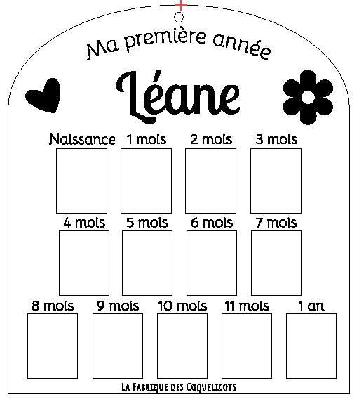 Pancarte cadre / plaque photo première année - photo bébé 1 an  - cadeau naissance bébé