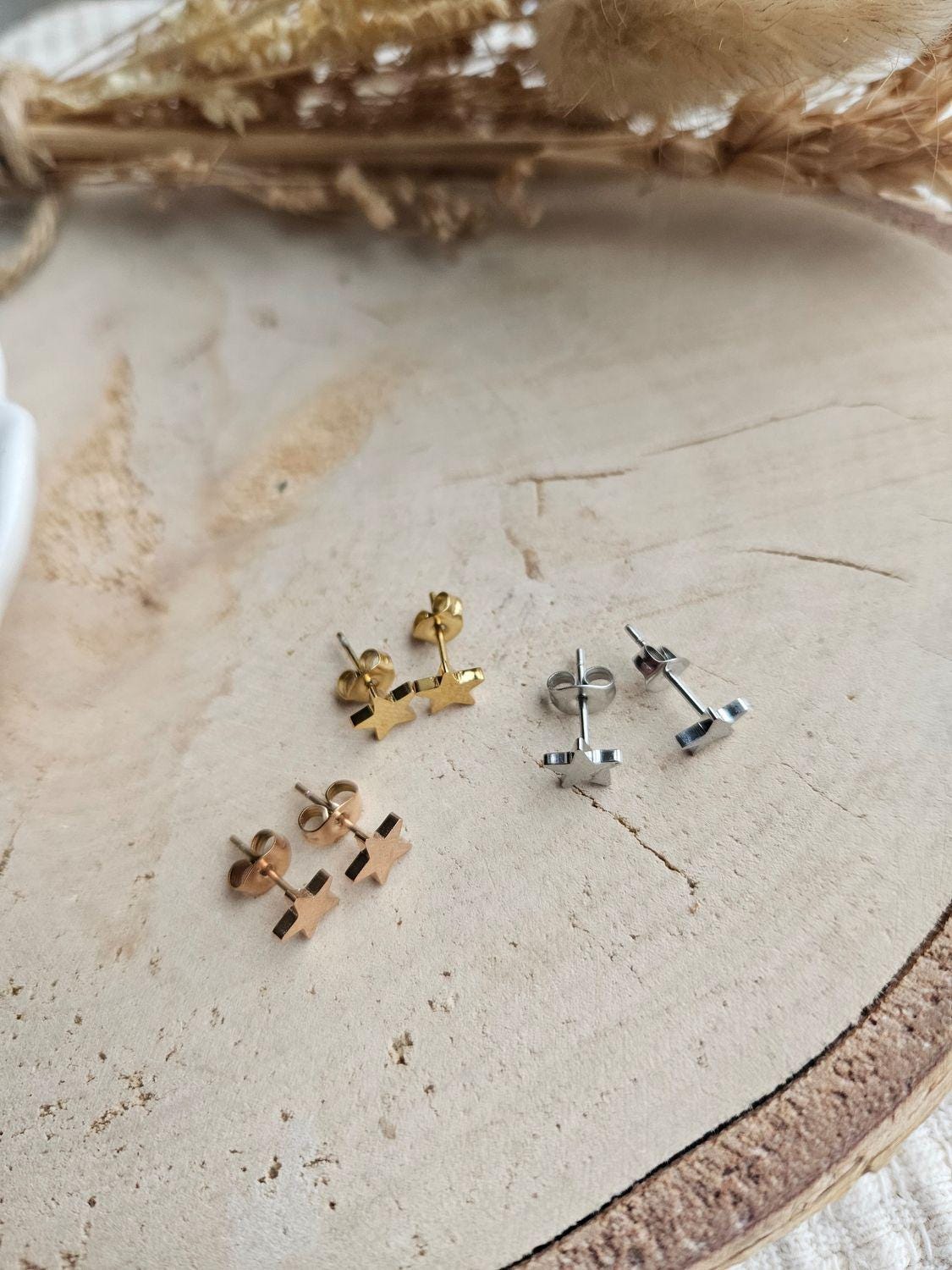 Boucles oreilles ETOILE - boucle oreille puce clou Etoile doré / argenté ou rose gold / enfant femme en Acier Inoxydable pour femme  Enfant