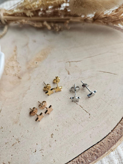 Boucles oreilles ETOILE - boucle oreille puce clou Etoile doré / argenté ou rose gold / enfant femme en Acier Inoxydable pour femme  Enfant