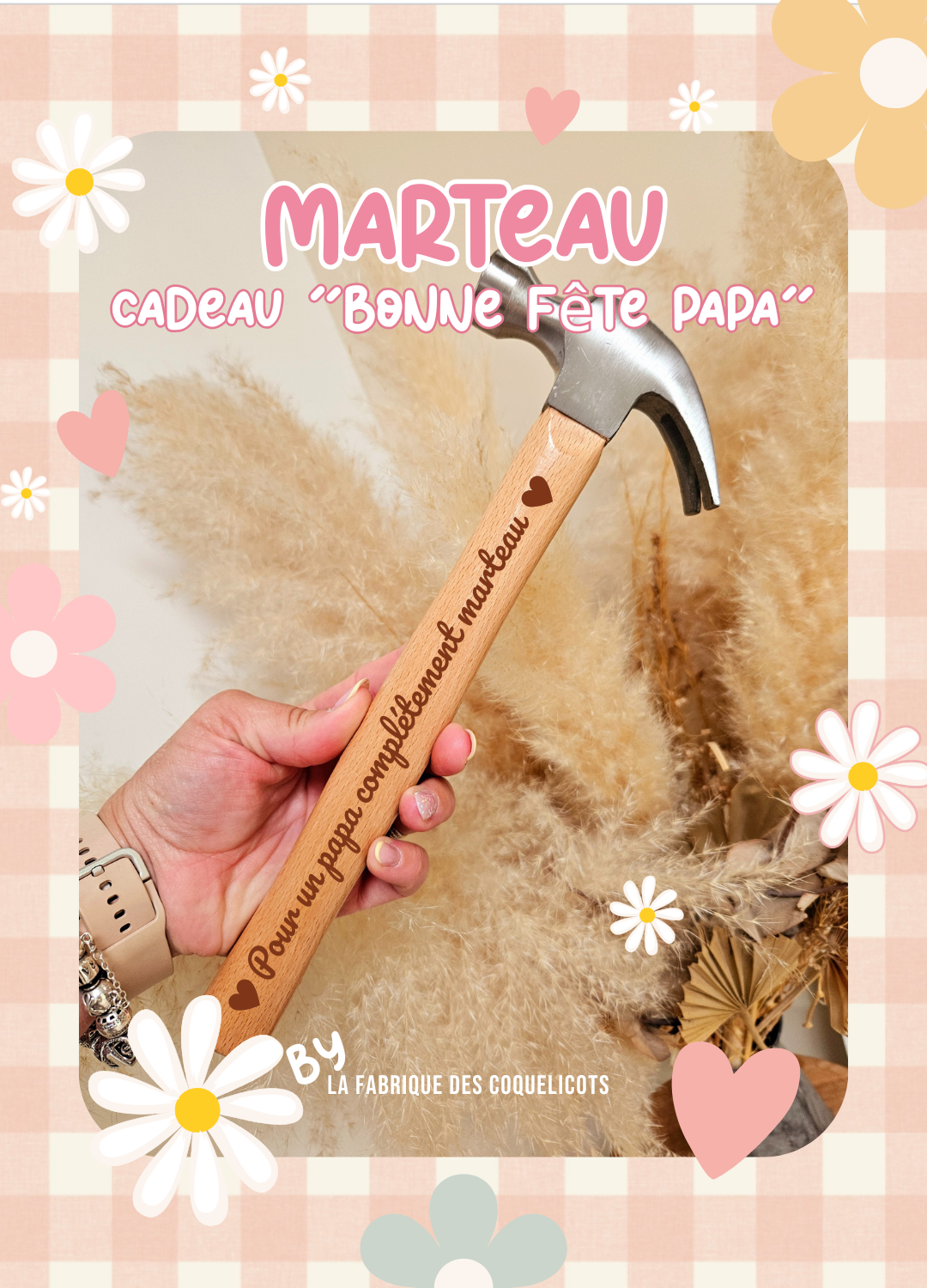 Marteau personnalisé - cadeau homme papa papy