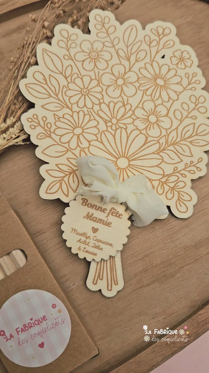 Décoration bouquet de fleurs personnalisé bois