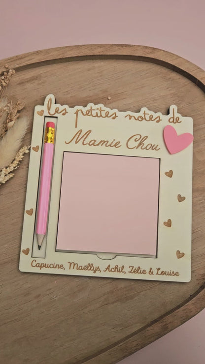 Support post it / petit cœur / cadeau personnalisé