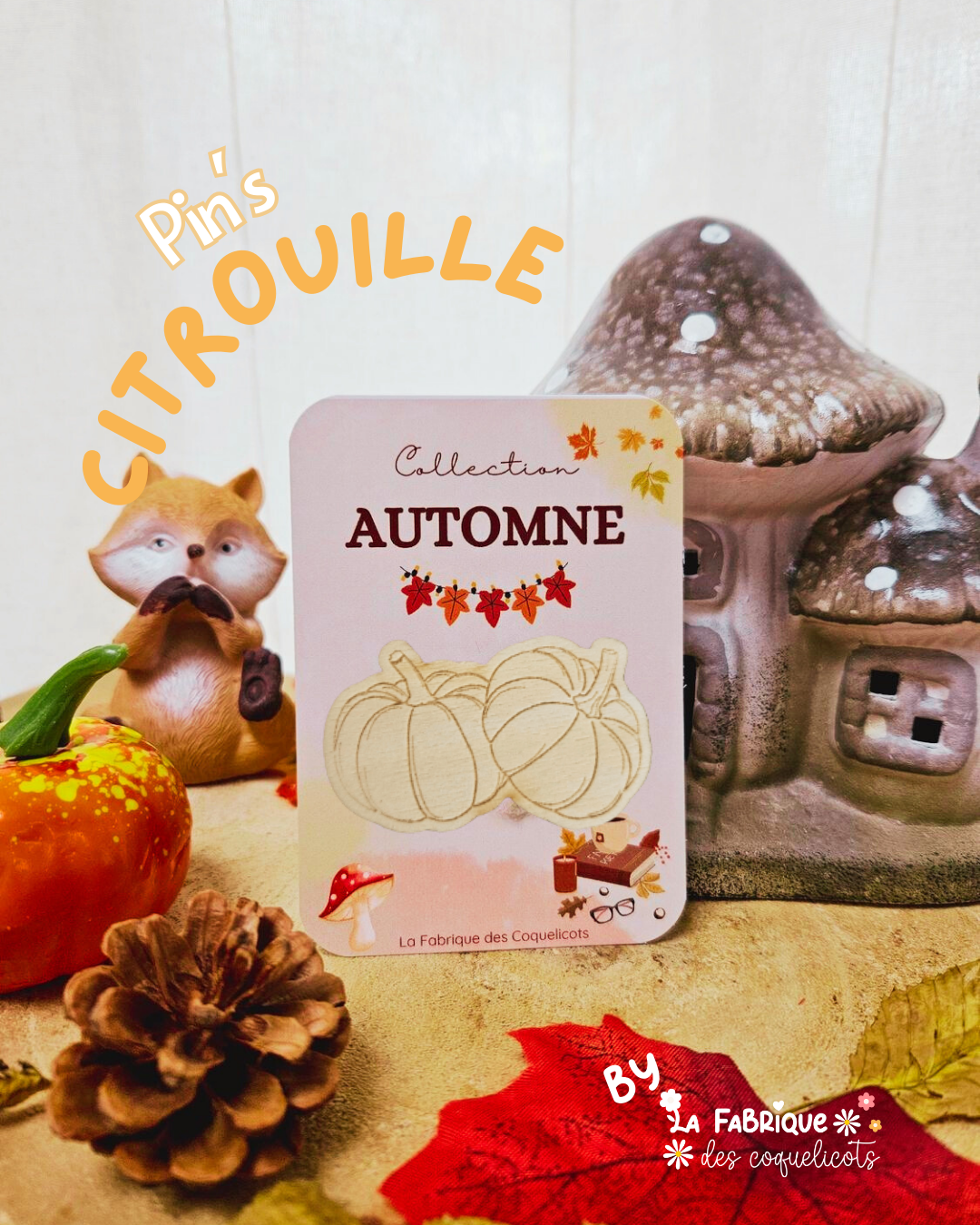 Pin's citrouille - déco automne - edition limitée - fall in love - pumpkin