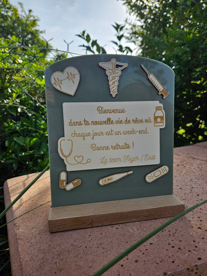 Trophée personnalisé - cadre - cadeau départ retraite - travail collègue amis cadeau homme femme plaque souvenir