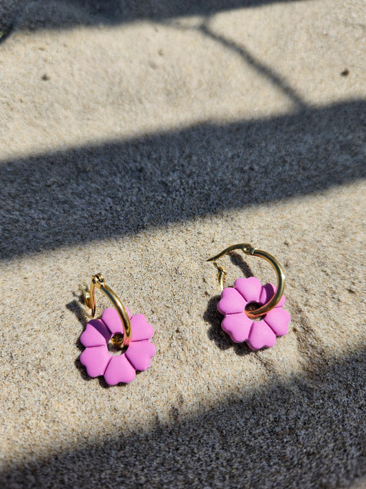 Pampilles interchangeables - par 2 -JEANNE / ROSE MAUVE