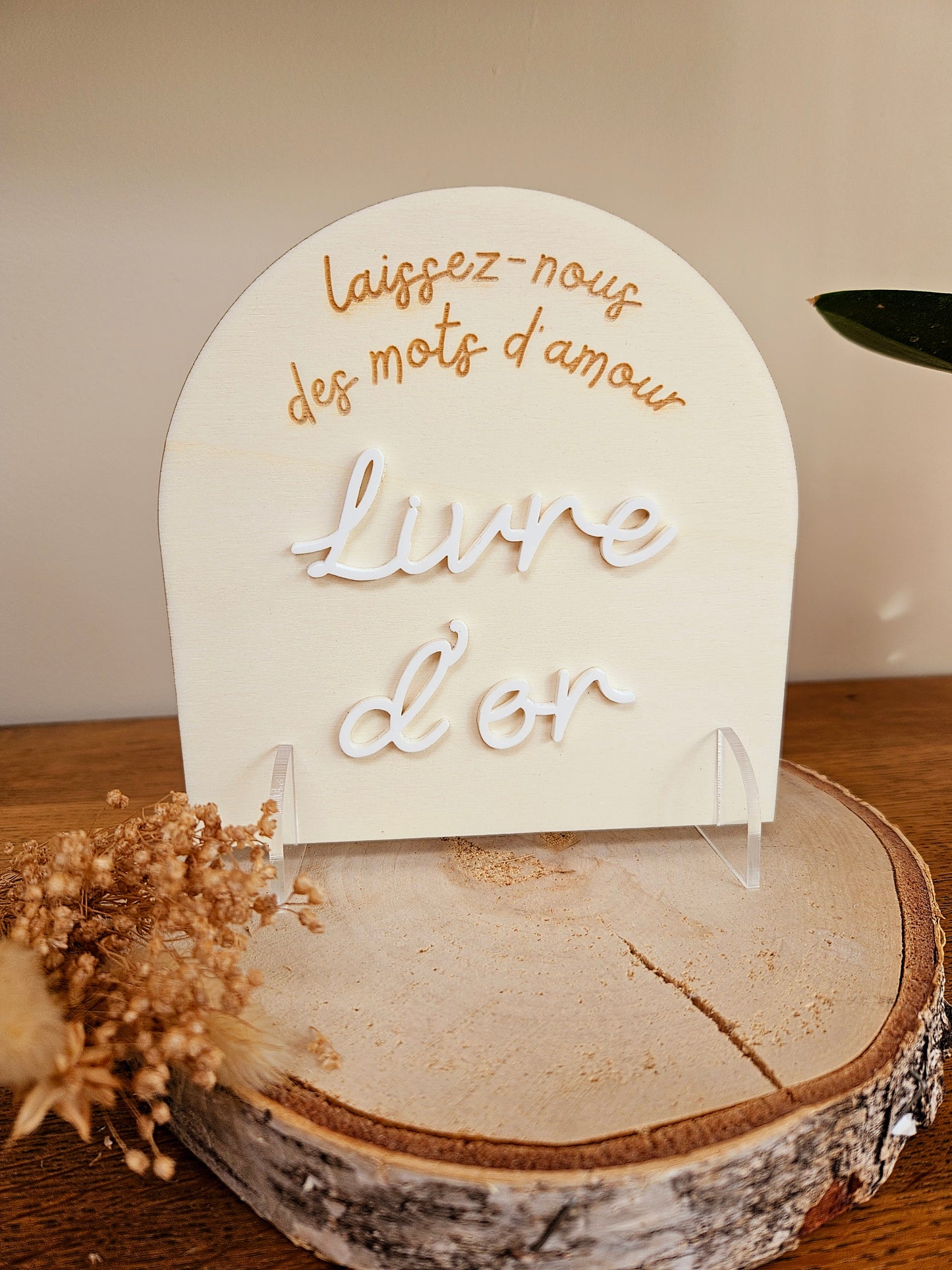 Plaque / cadre arche LIVRE D'OR photo souvenir anniversaire baptême mariage déco fête communion personnalisé