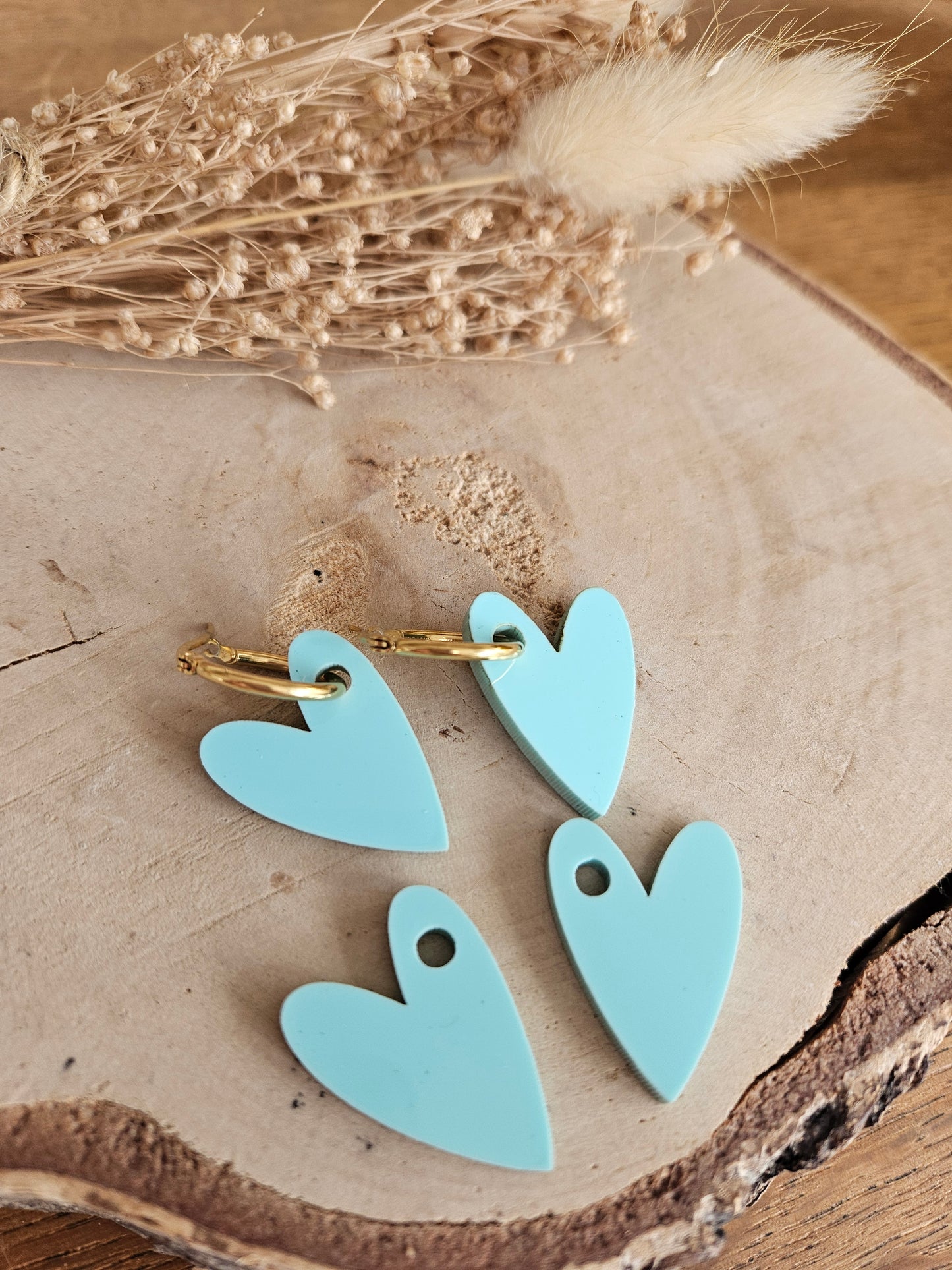 Pampilles interchangeables - par 2 - AMBRE  - BLEU TURQUOISE