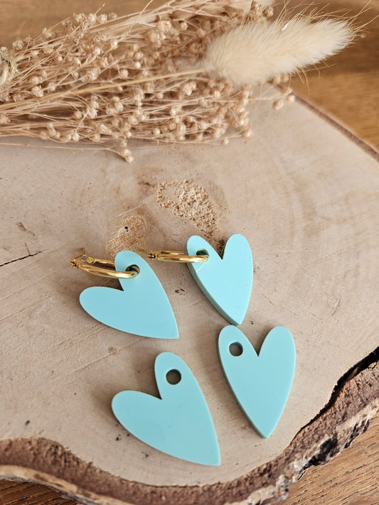 Pampilles interchangeables - par 2 - AMBRE  - BLEU TURQUOISE