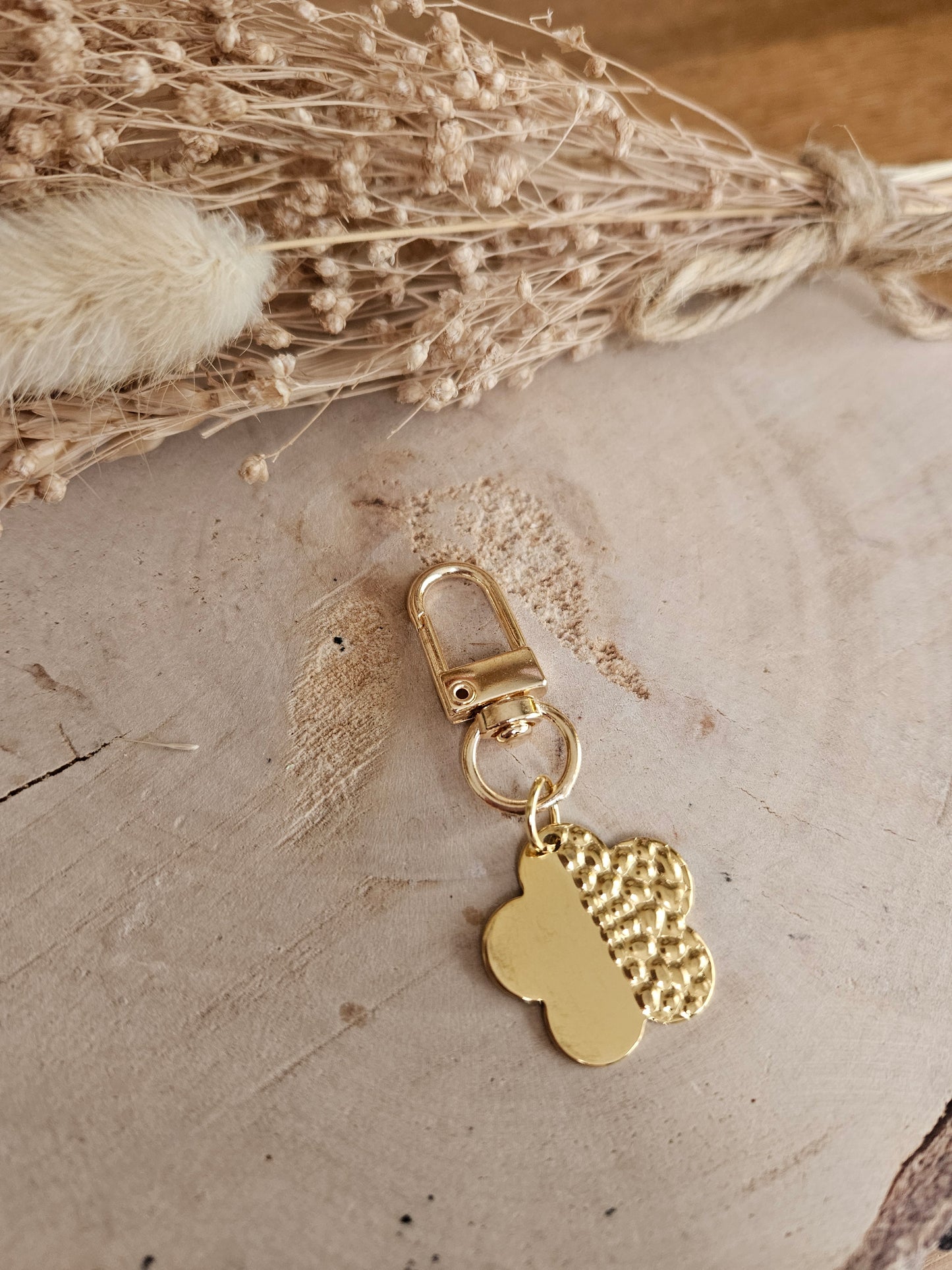 Porte-clé / bijoux de sac FLEUR doré -  /cadeau  enfant femme en Acier Inoxydable pour femme  Enfant / petite fleur doré petit prix