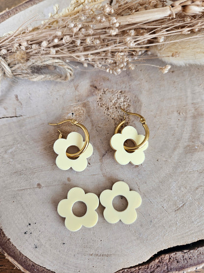 Pampilles interchangeables - par 2 - ZELIE - JAUNE PASTEL