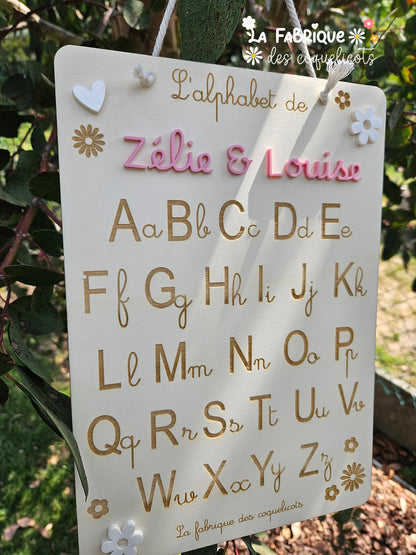 Abécédaire - affiche bois personnalisé