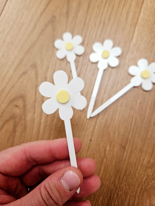 Mini Cake topper marguerite / décoration gâteau anniversaire, baptême mariage thème fleur marguerite pâquerette