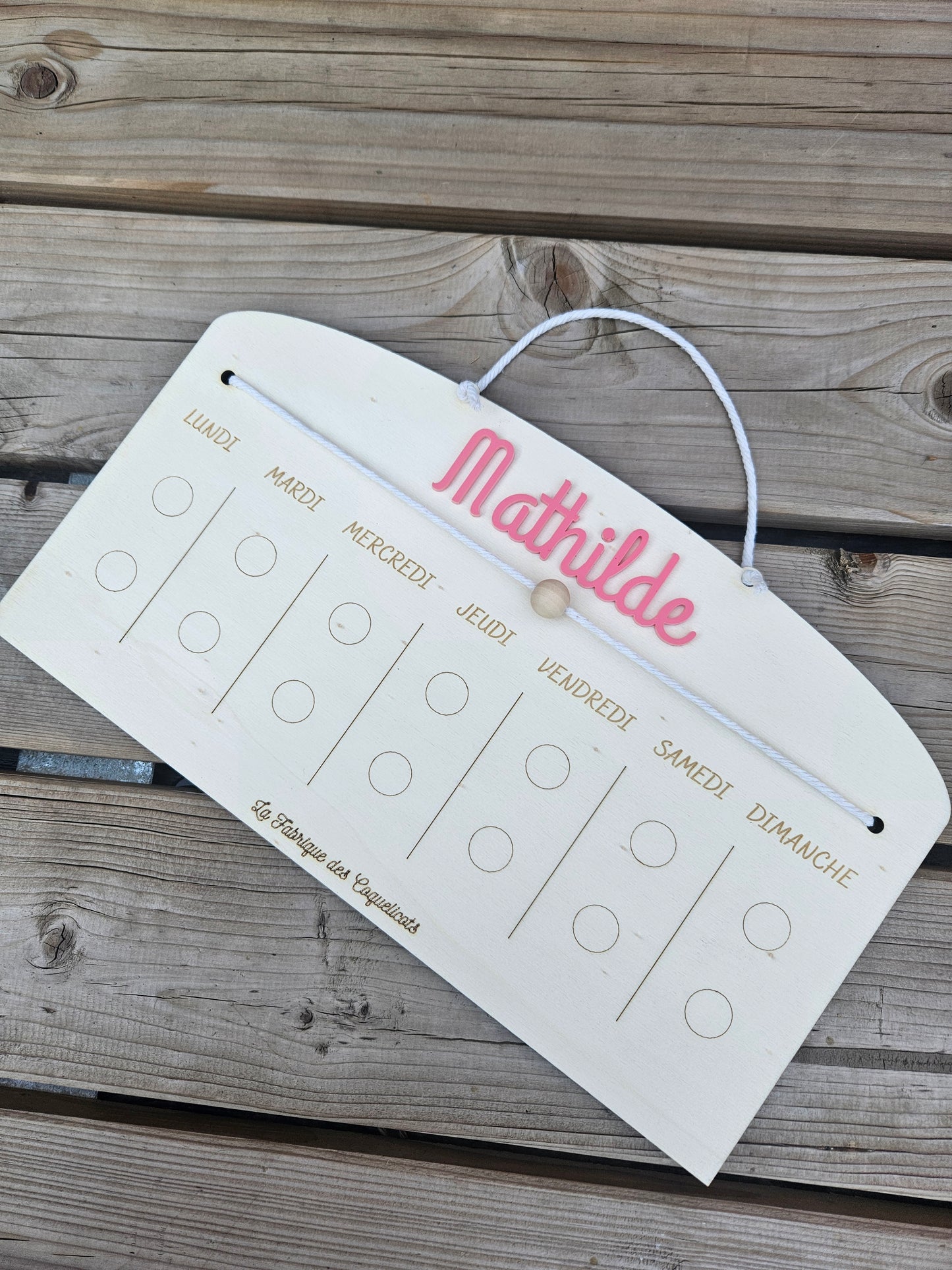 Mini Tableau semainier / routine enfant personnalisé avec prénom / version mini