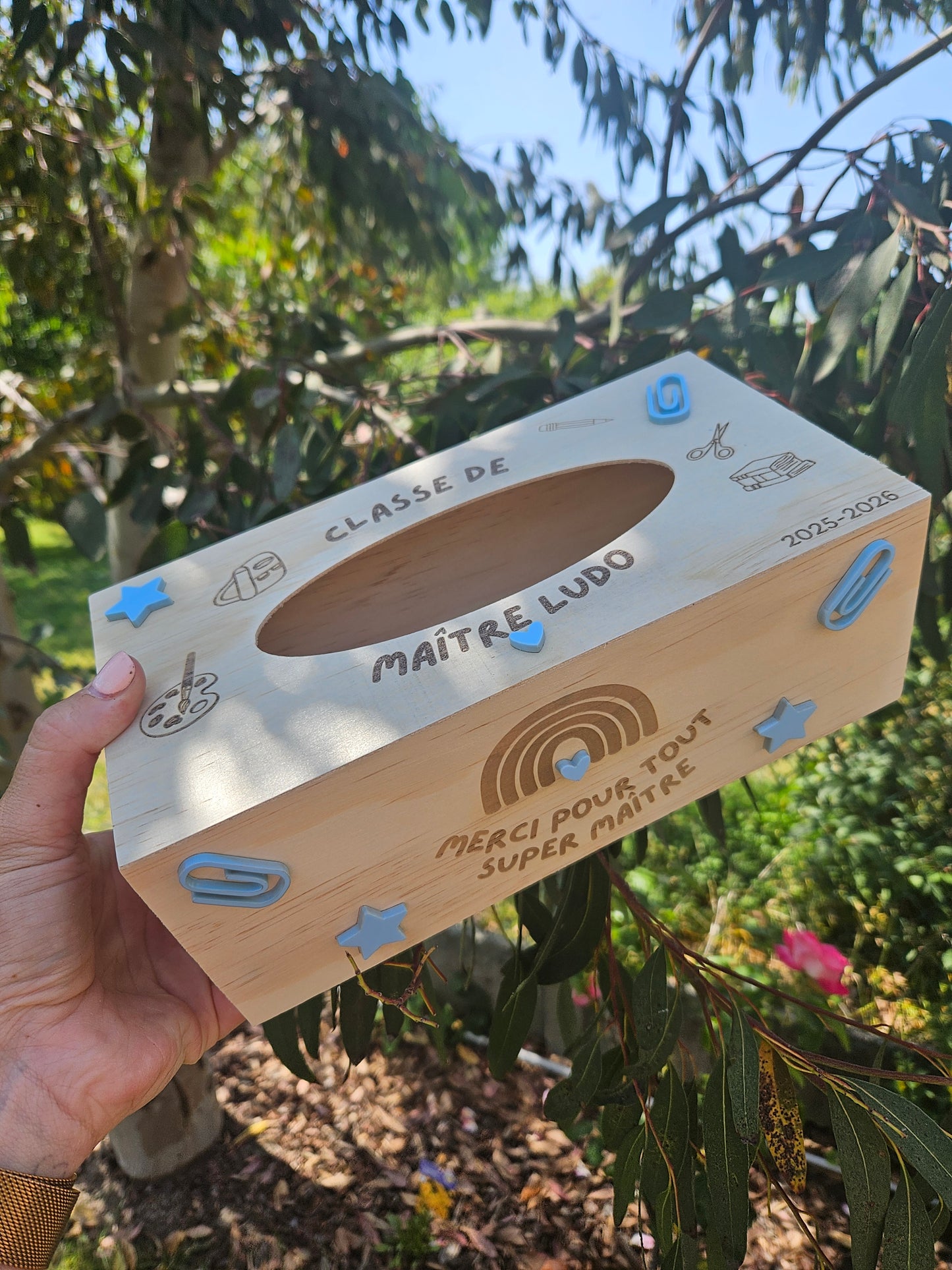 Boite à mouchoirs personnalisée Cadeau Maîtresse atsem nounou