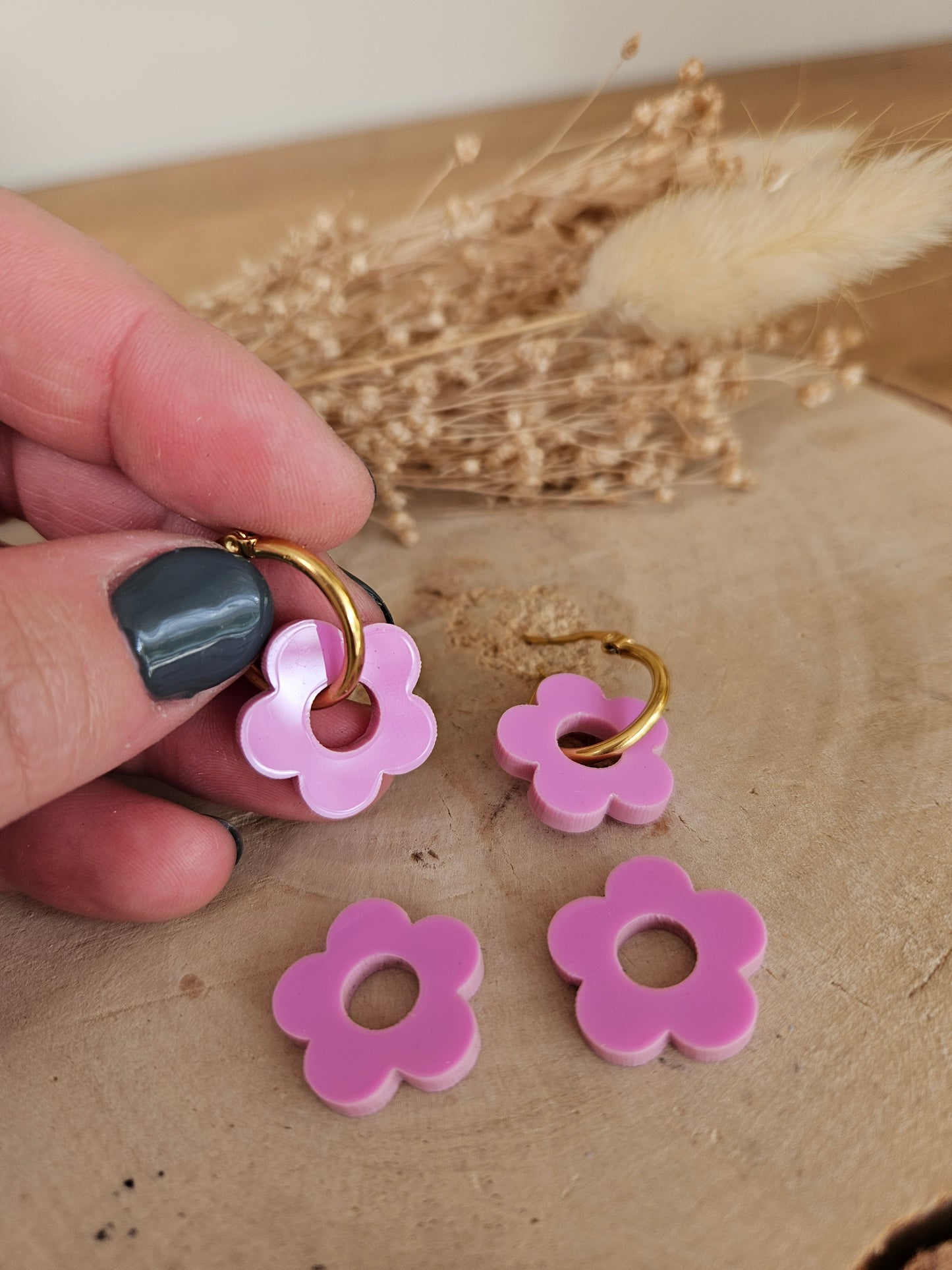 Pampilles interchangeables - par 2 - ZELIE   - MAUVE LAVANDE