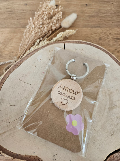 Porte clé date / cadeau couple / rencontre / mariage / amour / femme homme / saint valentin