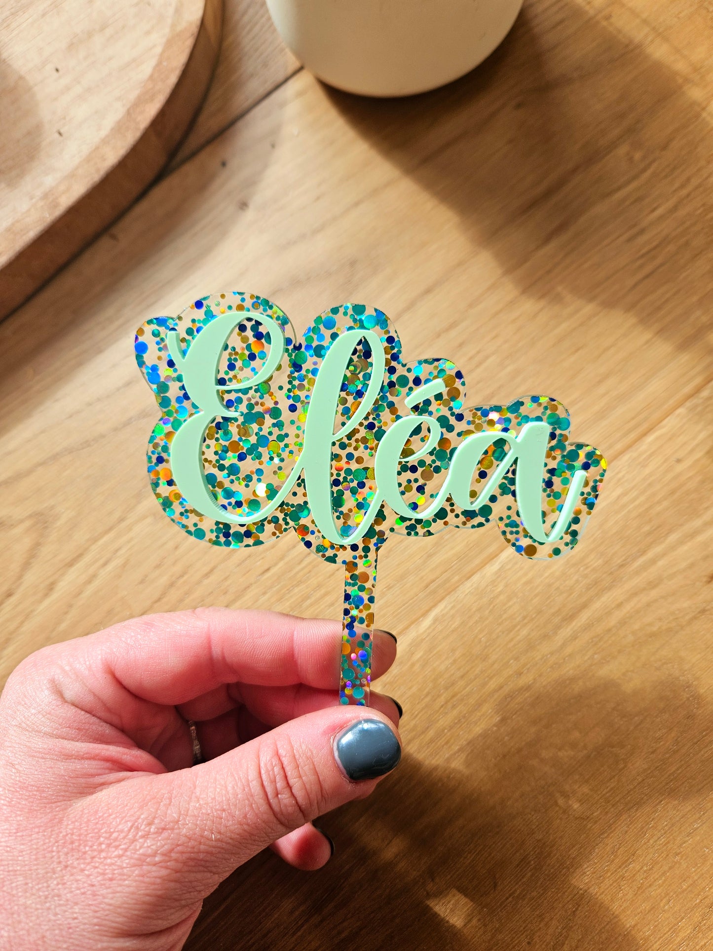 Cake topper PRÉNOM personnalisé / déco anniversaire baptême mariage communion / déco fille