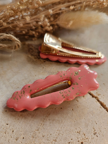 Barrette pince SAUMON DORÉ pour les cheveux, Pince crocodile pour Femme et Enfant, Idée cadeau petit budget