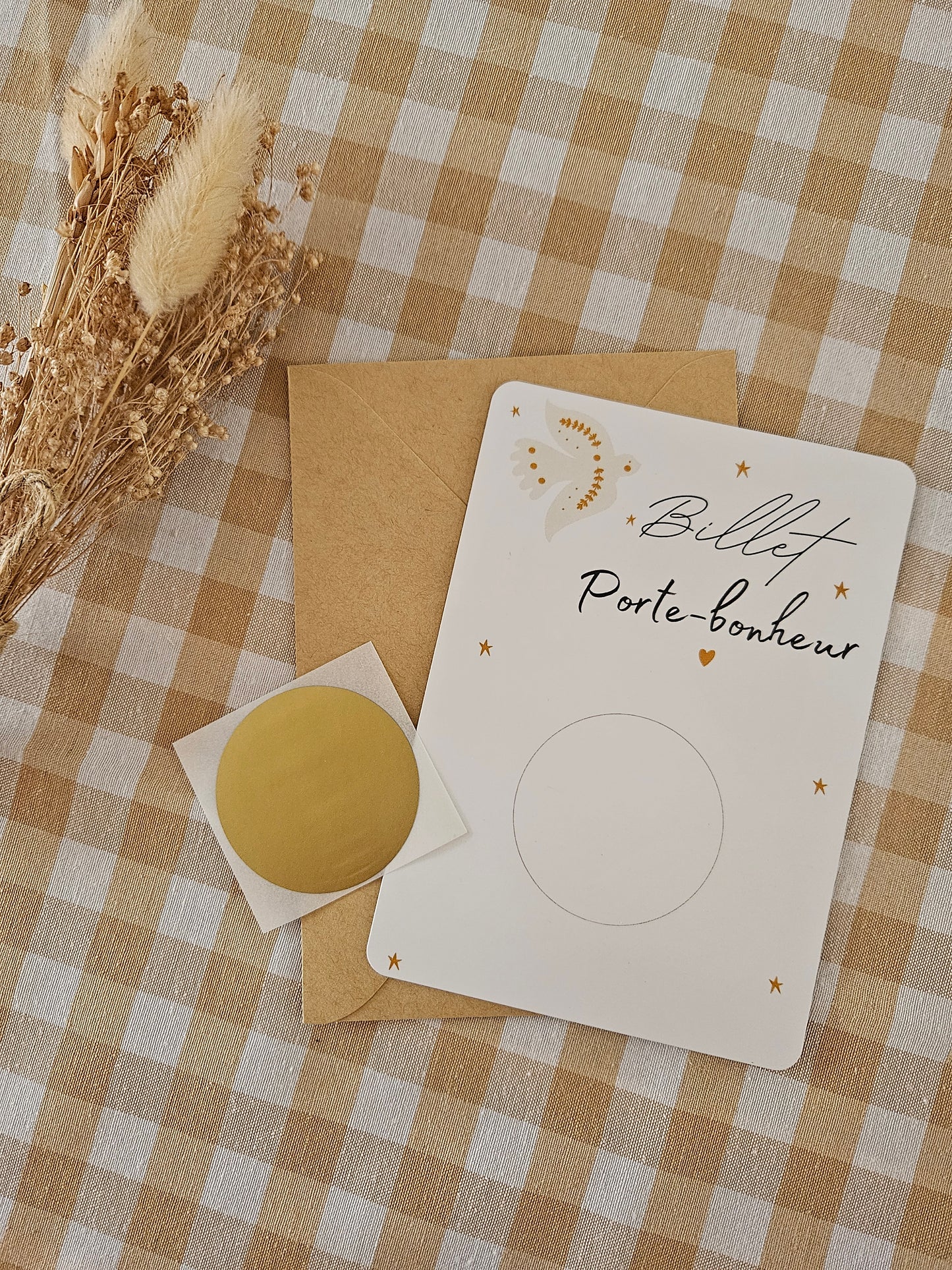 Carte à gratter - billet porte bonheur - à personnaliser - carte de voeux annonce grossesse  annonce mariage - cadeau anniversaire demande mariage marraine parrain mamie papy témoin