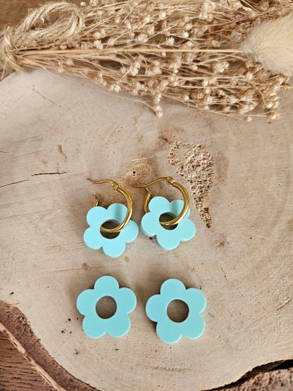 Pampilles interchangeables - par 2 - ZELIE   - BLEU TURQUOISE