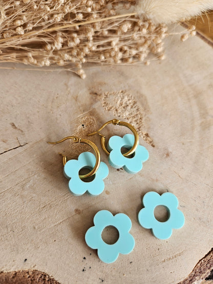 Pampilles interchangeables - par 2 - ZELIE   - BLEU TURQUOISE