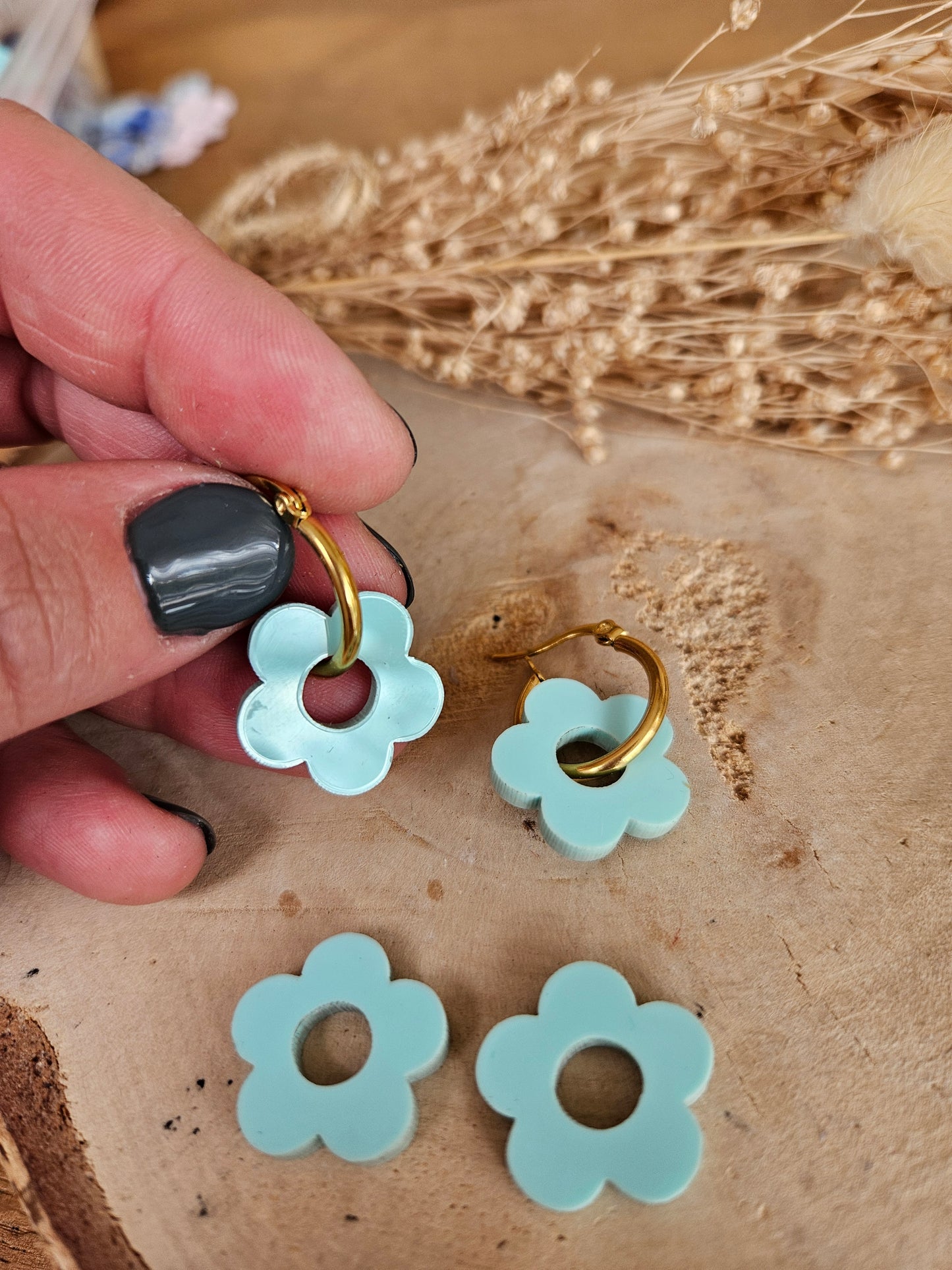 Pampilles interchangeables - par 2 - ZELIE   - BLEU TURQUOISE