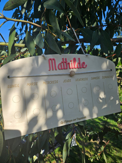 Mini Tableau semainier / routine enfant personnalisé avec prénom / version mini