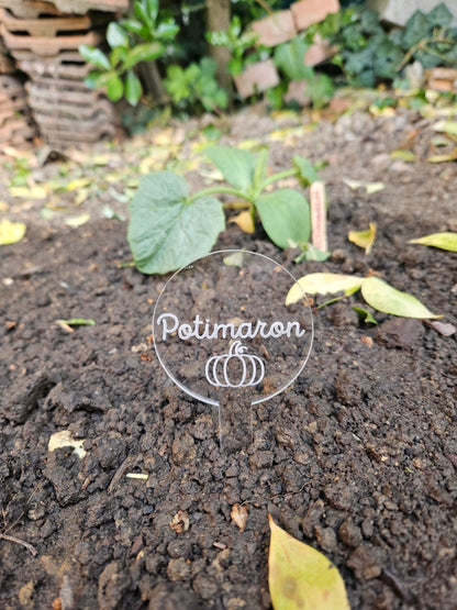 Pics à planter personnalisés en acrylique transparent – Étiquettes potager pour légumes, fruits et aromates 🌱