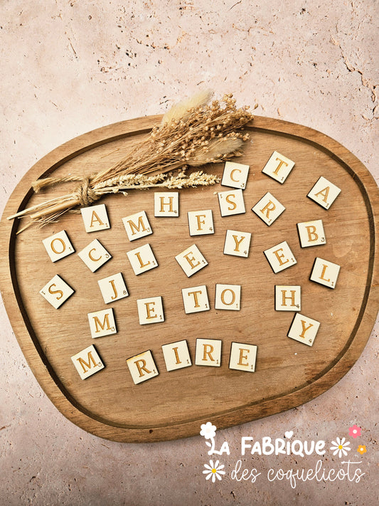 Lettre scrabble bois